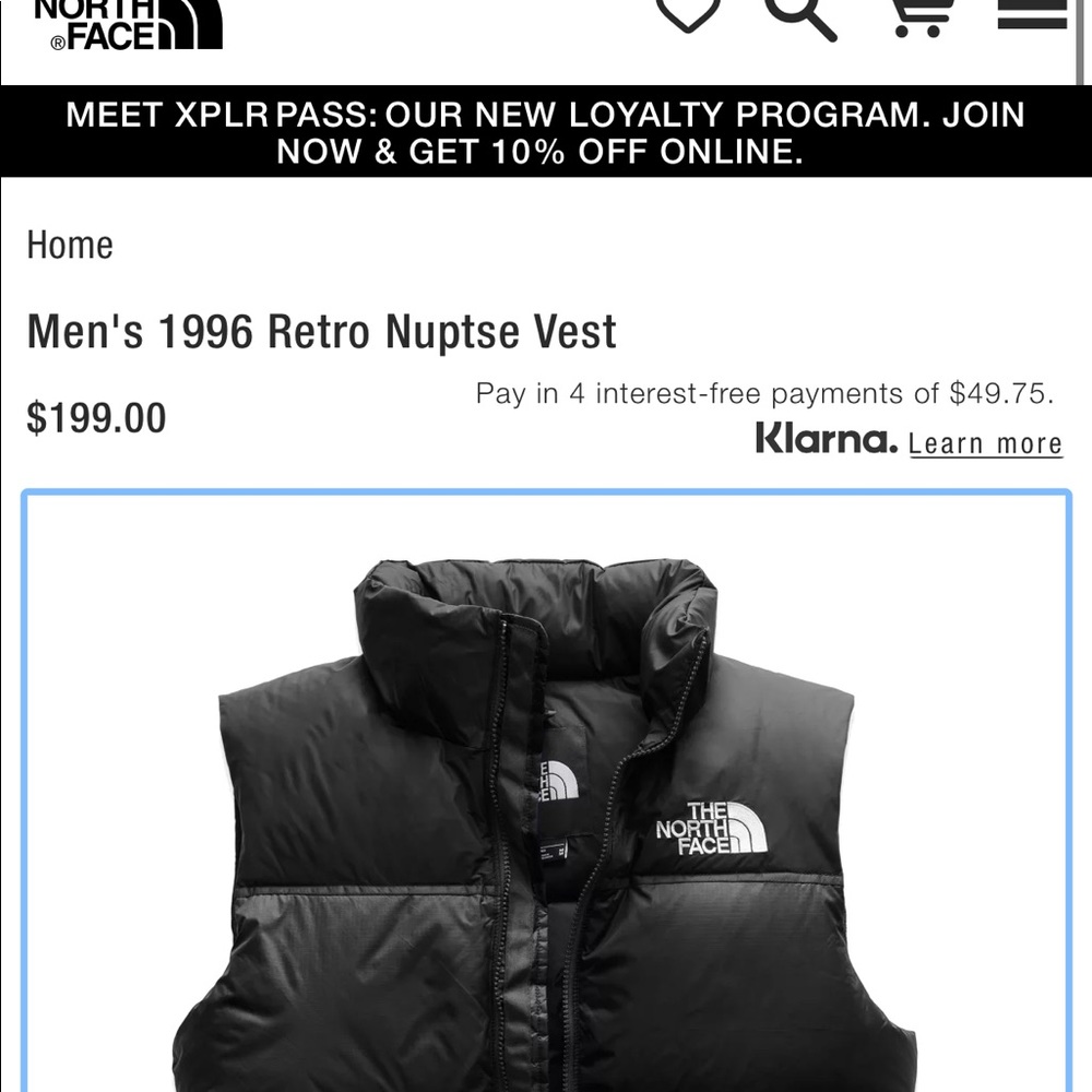 Men’s North Face Retro Nuptse Vest